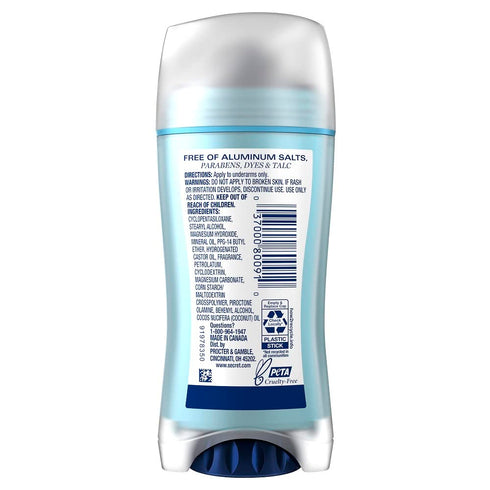 Secret Aluminum Free Deodorant for Women, Coconut, 2.4 oz