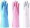Alimat PluS 3 Pack Reusable Cleaning Gloves, Latex Free Dishwashing Gloves with Cotton Flock Liner