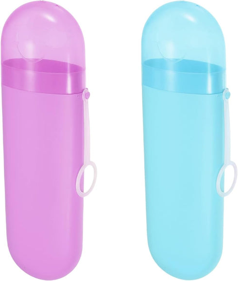 2 Packs Toothbrush Travel Case, Portable Holder with Ventilation Hole for Travel, Plastic Size for Business Trip