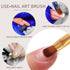SILPECWEE 3 Pcs Oval Nail Brush Set - Rose Gold Acrylic Nail Art Brushes for Manicure