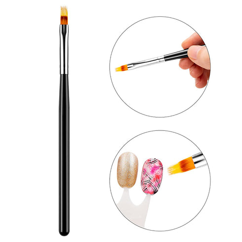 WOKOTO 3 Pcs Nail Ombre Brushes Set with 8 Additional Nail Sponges for Acrylic Application Gradient Gel