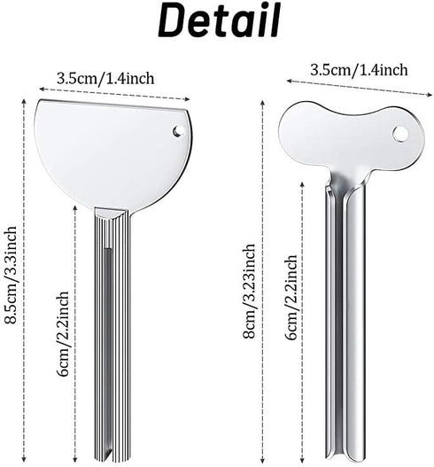 Yopolaz 2 Pack 2) Tube Squeezer - Stainless Steel Toothpaste Squeezer -Metal Manual Dispenser Hand Cream Tube Key