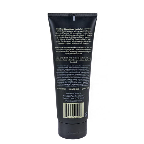 ZEUS Beard Conditioner Wash, Green Tea & Natural Ingredients to Cleanse & Soften Beard, Vanilla Rum, 8 oz.