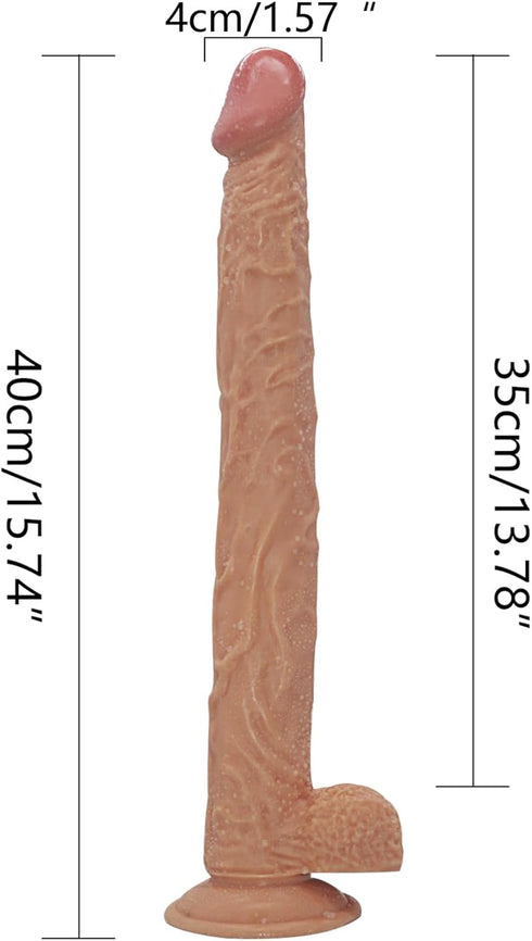 PONGGAO 15.74"" Super Long Dildo Big Dildo Realistic Thick Wall Dildo, Soft Giant Dildo Prostate Dildo with Strong