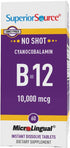 Superior Source No Shot Vitamin B12 10000 mcg, 60 Quick Dissolve MicroLignual Tablets for Energy Support