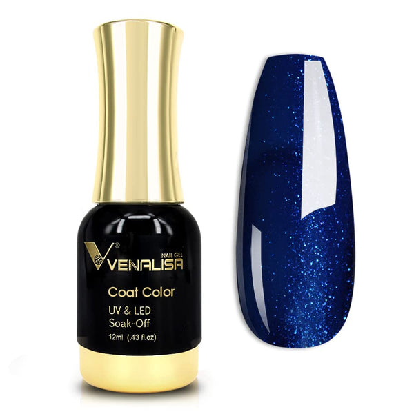 VENALISA Royal Blue Gel Nail Polish, 12ml Dark Blue Soak Off UV LED Nail Gel for DIY at Home