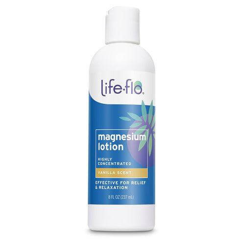 Life-flo Magnesium Lotion - 8oz Vanilla Scent for Relief and Relaxation, Dermatologist Tested