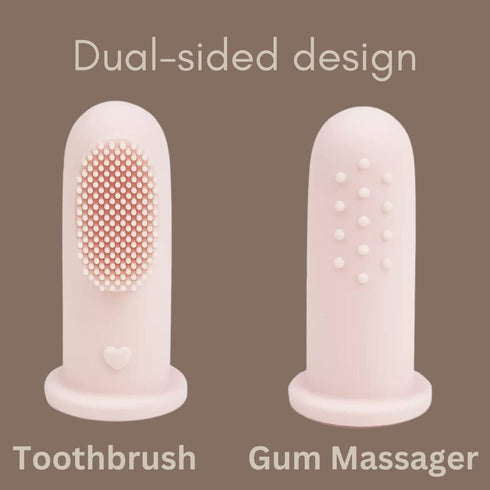 Ali+Oli Oral Care Set for Baby (Blush), Includes Baby Finger Toothbrush x 2, Tongue Scraper, BPA Free