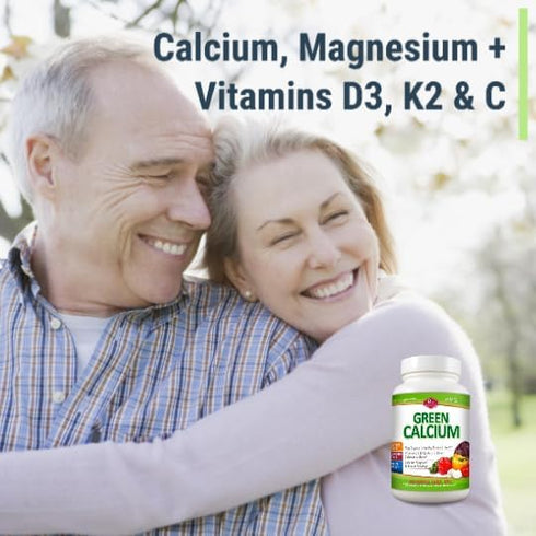 Olympian Labs Green Calcium Tablets, 100 Count - Formulated with K2 & D3 for Healthy Bones & Teeth