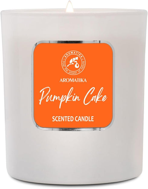 Scented Candle Pumpkin Cake, 6.8 Oz Soy Wax Aromatherapy Candle, Relax Scent, Glass Gift