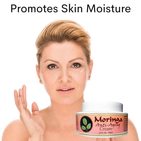 Moringa Anti Aging Cream with 13 Ayurvedic Herbs and Nutrient Rich Oils, 3.4 oz