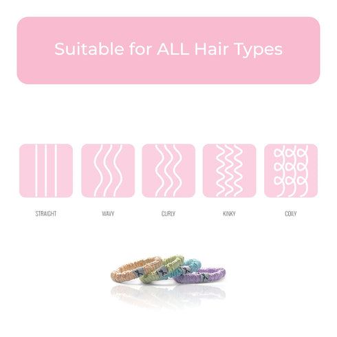 Soft Mulberry Silk Non Slip Colorful Scrunchies 4 Pack | Thin Elastic Ponytail Hair Ties for Girls | No Crease or Damage