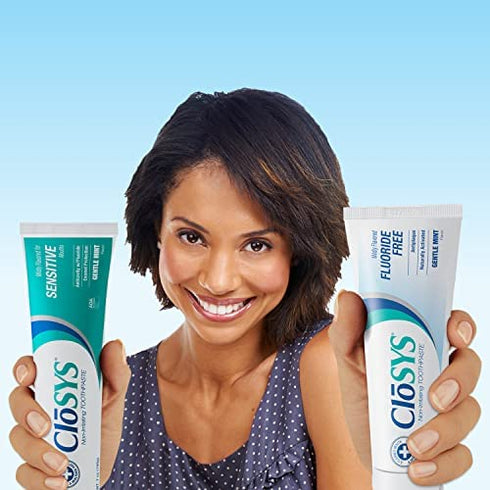 CloSYS Fluoride Toothpaste, 7 Ounce, Gentle Mint, Whitening, Enamel Protection, Sulfate Free, 2 Pack