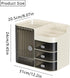 Cosmetics Display Case with Mirror, Large Capacity Cosmetic Storage Box with Drawers, Dust and Waterproof Makeup Organizer, Skincare Jewelry Storage Box for Bedroom, Bathroom (Transparently black) by Haiansan