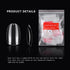 Sethexy Short Oval False Nails - 500Pcs Full Cover Acrylic Nail Tips for Art Nail Design (Clear)