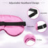 BBTO 4 Pcs Smooth Soft Silk Sleep Eye Masks with Adjustable Strap Blindfold for Travel Relaxation (Blue, Watermelon