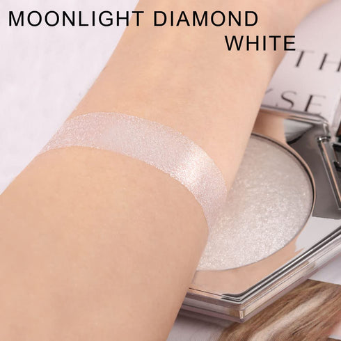 Pearl White Shimmer Glitter Highlighter, Silver Face Highlighter, Makeup Illuminator for Contour