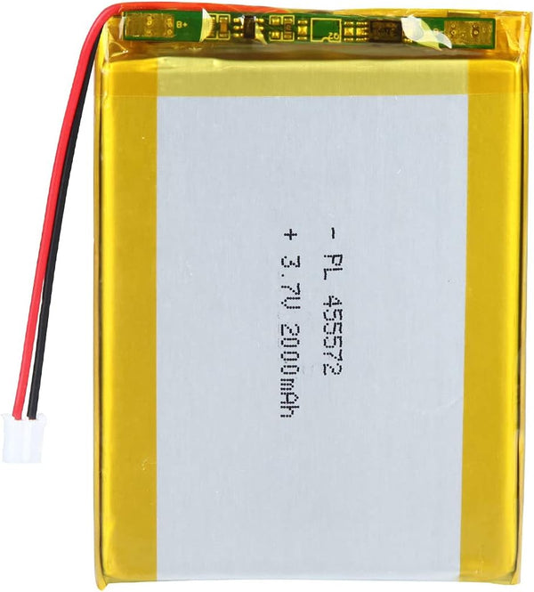 3.7V 2000mAh 455572 Lithium Polymer Ion Battery with PH 2.0mm Pitch Connector, Rechargeable Lipo