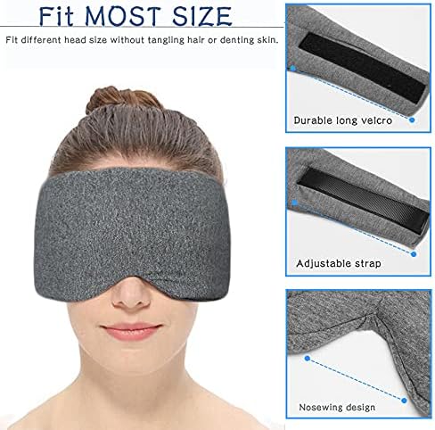 SUWEISHI 2 Pack Ultra Soft 100% Cotton Sleep Mask, Adjustable Strap, Comfortable Blindfold for Travel, Blocks Light