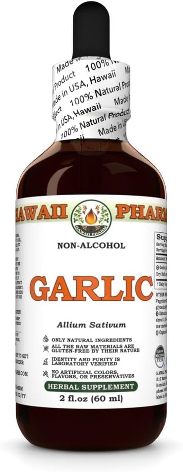 Hawaii Pharm Garlic (Allium Sativum) Dry Bulb Glycerite, Made in Hawaii, Raw Materials, All
