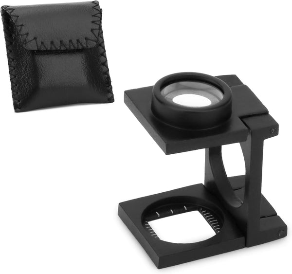 Mini Three-Folding Magnifier 20X, Pocket Foldable Magnifying Glass with Scale for Jewelry DIY Crafts