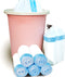 3.2 Gallon Trash Bags, 100 Pcs Bathroom Garbage Bags, Blue Strap Kitchen Bags (White) With Drawstring