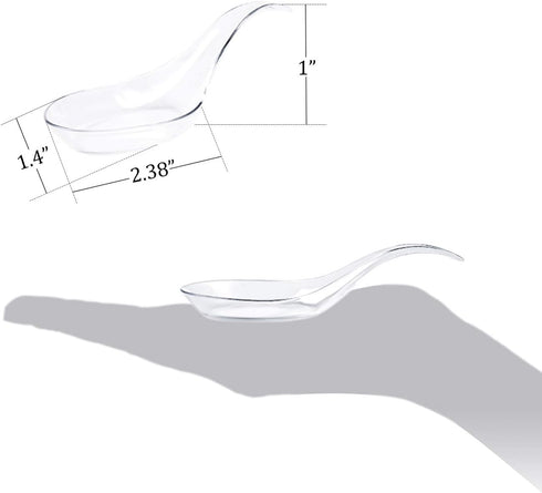 Kingrol 200 Disposable Plastic Appetizer Spoons for Desserts, Soups, Sushi, Dipping Sauces