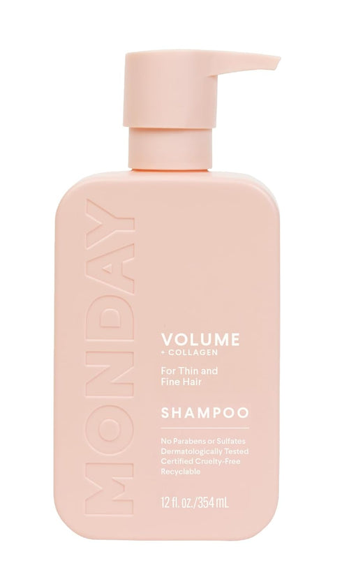 MONDAY Haircare Volume Shampoo 12oz - Thin, Fine, Oily Hair Shampoo with Coconut Oil & Ginger Extract