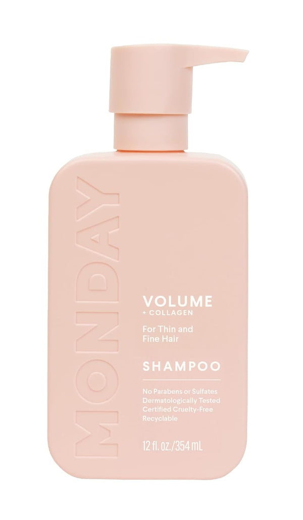 MONDAY Haircare Volume Shampoo 12oz - Thin, Fine, Oily Hair Shampoo with Coconut Oil & Ginger Extract