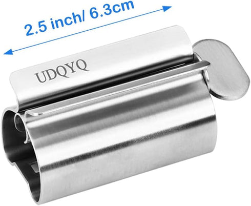 Toothpaste Squeezer - Metal Tube Squeezer, Stainless Steel Tube Wringer, UDQYQ Toothpaste Holder Stand (3 Pack)