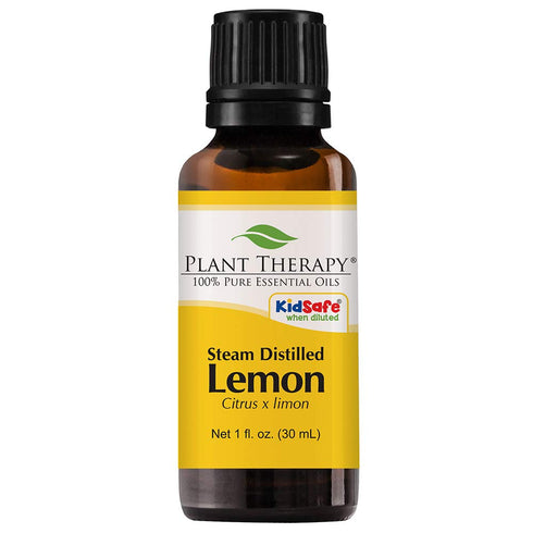 Plant Therapy Lemon Steam Distilled Essential Oil, 30 mL (1 oz), 100% Pure, Therapeutic Grade