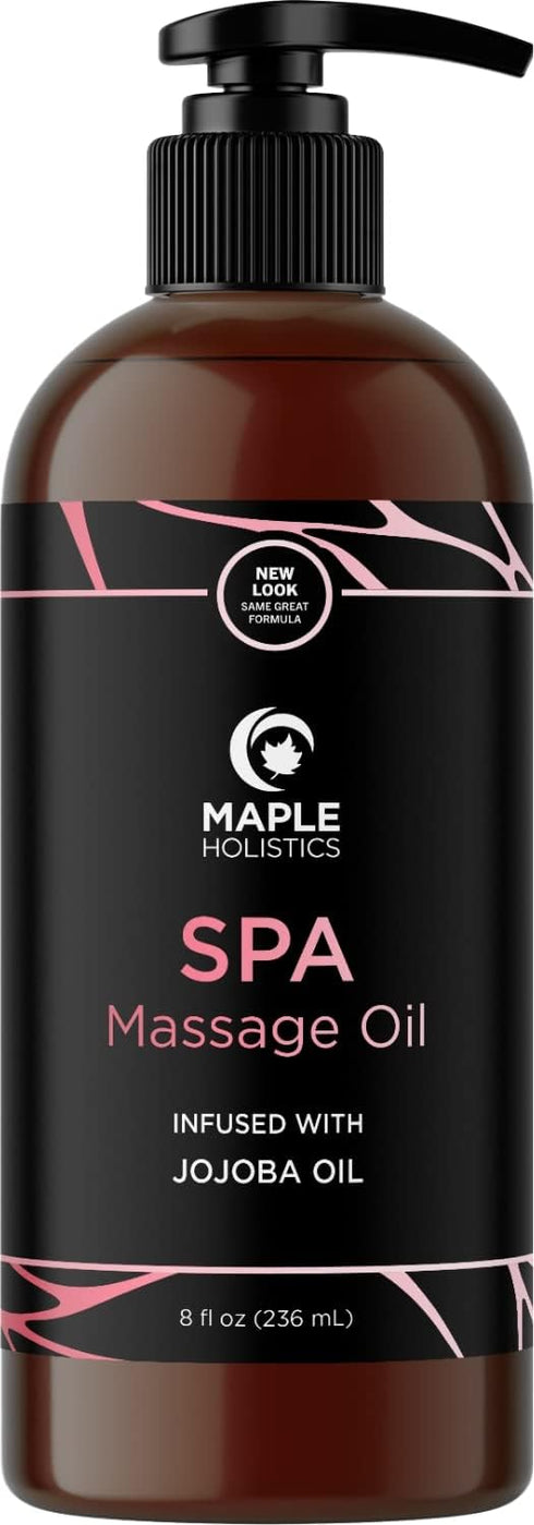 Calming Massage Oil for Home Spa, Full Body Massage Oil for Sore Muscles, Sweet Almond & Lavender Oil