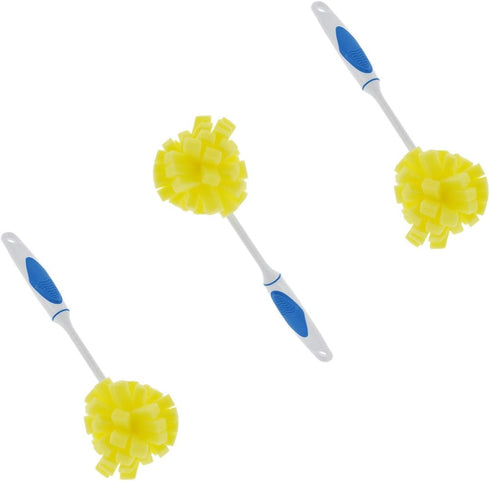 Scrub Buddies 3Pack Dishwashing Foam Sponges with Handles Bottle/Glass Scrubbers
