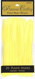 Light Yellow Plastic Heavy Weight Knives, 20 Count - Premium Disposable Plastic Cutlery for Home Use and Occasions