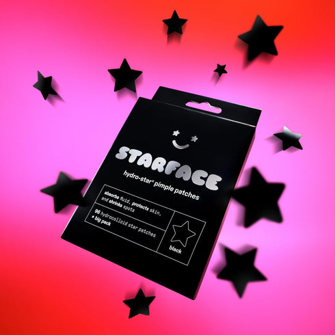 Starface Black Star BIG PACK, Hydrocolloid Pimple Patches, Cute Star Shape, Absorb Fluid & Reduce Redness (96 Count)