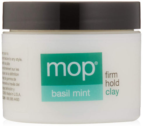MOP Basil Mint Firm Hold Clay - 2 Oz., Long Lasting Hold, Textured Matte Finish for All Hair Types