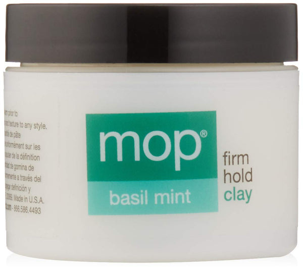MOP Basil Mint Firm Hold Clay - 2 Oz., Long Lasting Hold, Textured Matte Finish for All Hair Types