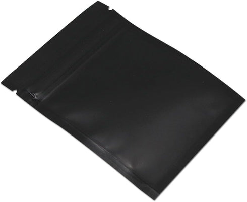 PABCK 100 Pcs Clear Mylar Bags - Matte Black 2.9x3.9inch, Heat Seal Resealable Airtight Zipper Lock Pouch