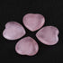 4pcs Healing Crystal Rose Quartz Carved Heart Shaped Shiny Stone, Reiki Balancing Semi-Precious Decor