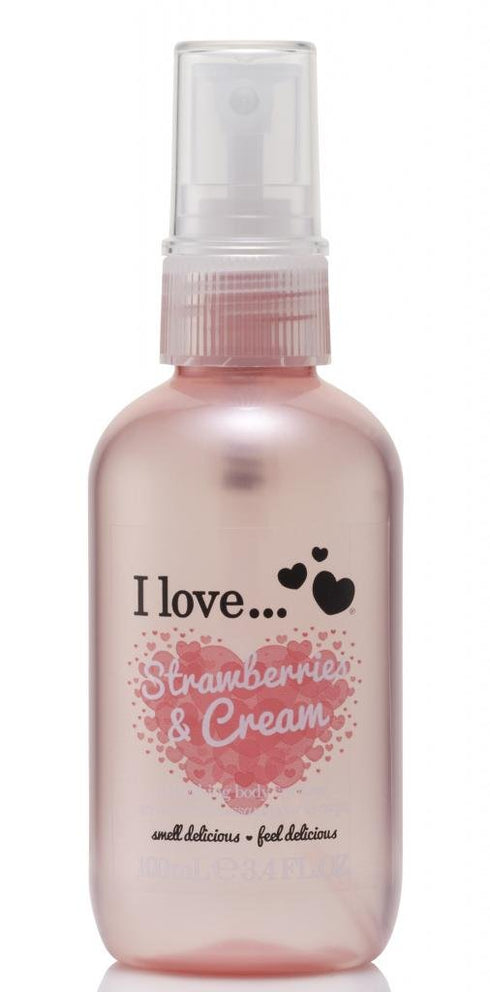 I Love Strawberries and Cream Refreshing Body Spritzer - Body Mist Fragrance - Long Lasting Body Spray with Strawberries and Cream Fragrance - 3.4 oz