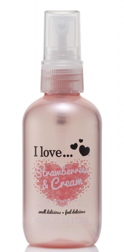 I Love Strawberries and Cream Refreshing Body Spritzer - Body Mist Fragrance - Long Lasting Body Spray with Strawberries and Cream Fragrance - 3.4 oz
