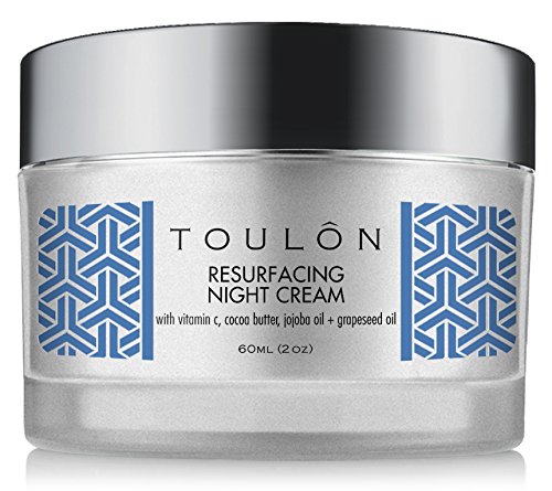 TOULON Night Face Cream for Women - Natural Moisturizer for Dry Skin with Vitamin C, Cocoa Butter & Grapeseed Oil