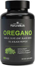 NATUREBULK Oregano Oil Extract with Garlic Extract, Olive Leaf, Black Seed Oil, and