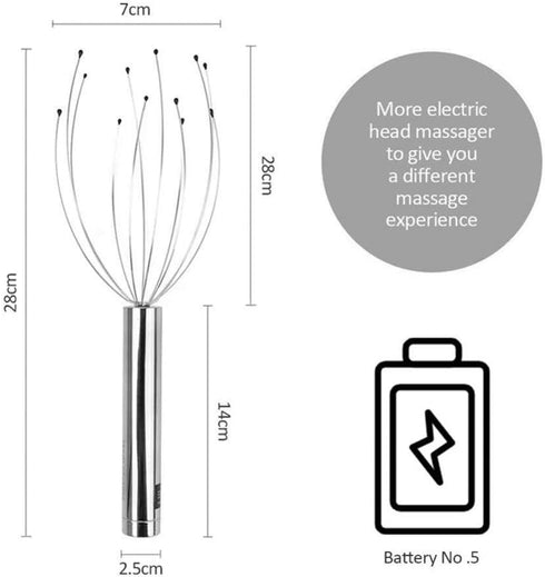 Healifty Head Massage Tingler, Electric Claw Scalp Massager for Deep Relaxation and Hair Stimulation for All