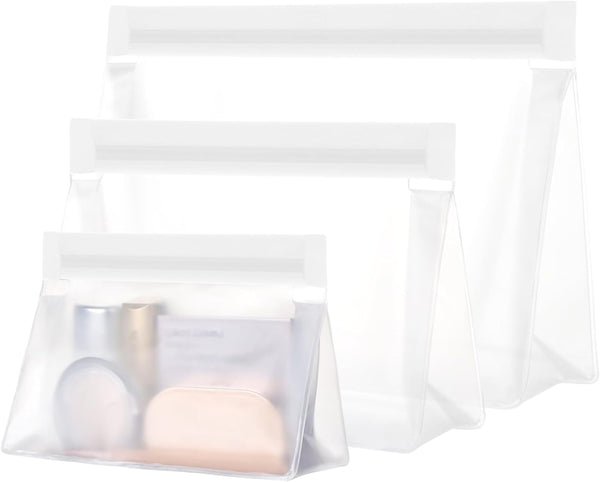 PACKISM Leak Proof Clear Toiletry Bag, TSA Approved with Reinforced Seams, Reusable Clear Travel Bags for Toiletries