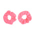 Set of 8 Neon Color Solid Scrunchies, Hair Scrunchy (Pink, Yellow, Green, Orange)