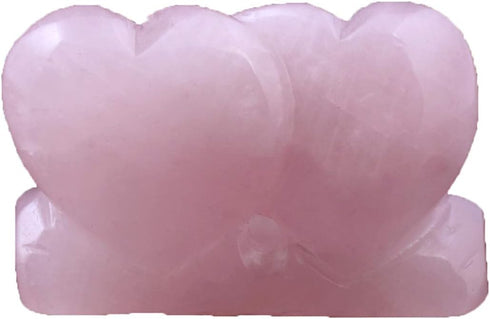 Rose Quartz Double Heart Shape Love Rock Crystal Chakra Stones for Carved Chakra Healing Reiki