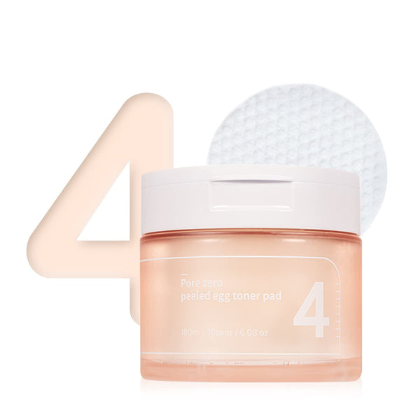 numbuzin No.4 Pore Zero Peeled Egg Toner Pad | Gentle Exfoliator for Makeup Skin Prep, 70 pads/6.42 Fl Oz