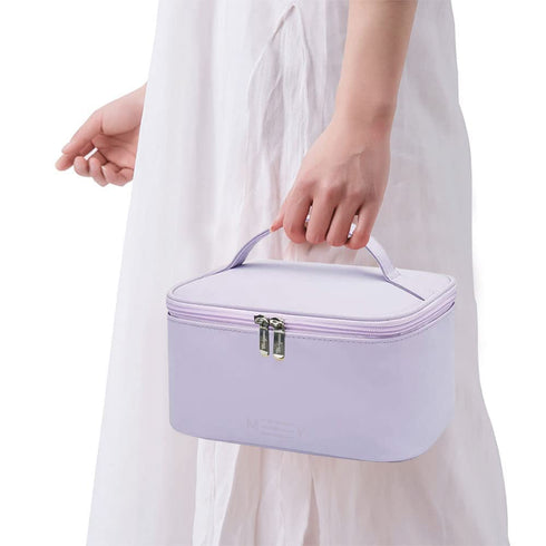Meiyuuo Small Makeup Bag Cosmetic Organizer Waterproof Zipper Pouch for Women (Light Lavender Purple)