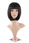 MapofBeauty 12 Inch Short Straight Bob Wig, Black, Fashion Lady with Flat Bangs